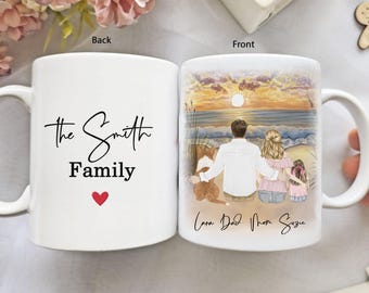Benutzerdefinierte Familientasse personalisiertes Geschenk für Mama Papa Weihnachten Vatertag Geschenk Familienname