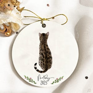 Enfeite de Gato de Bengala, Presente de Natal para Amantes de Animais de Estimação, Presente em Memória de uma Mãe de Gato, Presente de Amigo Secreto 2025