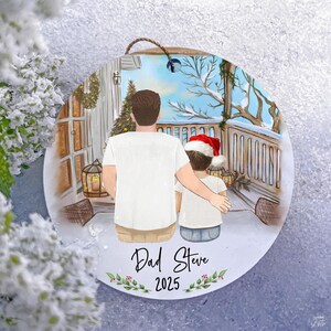 Custom Handpainted Family Ornament: Dad, Kids & Pets