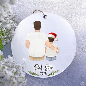 Custom Handpainted Family Ornament: Dad, Kids & Pets