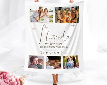 Custom Photo Blanket for Mom, Custom Photo Blanket for Her, Custom Mother's Day Photo Blanket, Custom Birthday Gift for Woman