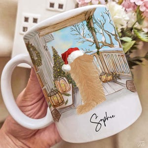 Personalisierte Pekinese Hundetasse: Handgemaltes Weihnachtsgeschenk