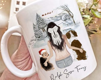 Personalisierte Haustier Besitzer Porträt Tasse Hund Katze Mama Weihnachtsgeschenke Hundeliebhaber Familien Tasse