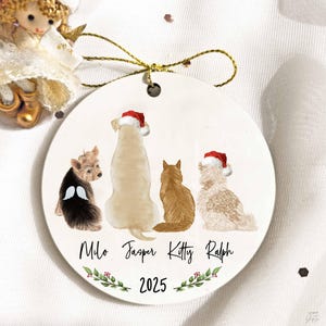 Custom Multiple Pets Ornament Personalized Cats Dogs Ornament Cat Dog Loss 2025 Christmas Gift
