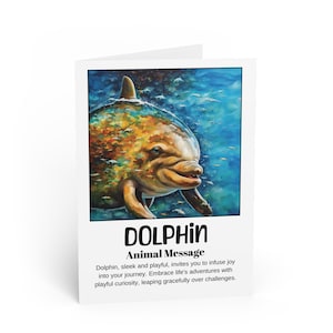 Delfin Totem Geist-Tier Grußkarte, spirituelle, metaphysische, Wahrsagung, Krafttier Inspirationskarten, Geschenk für beste Freunde