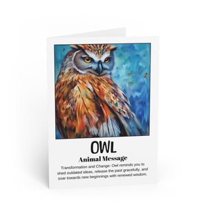 Owl Spirit-Animal Totem Greeting Card, Spiritual, Metaphysical, Divination, Spirit Animal Inspirational cards, Gift for Best Friends
