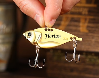 Custom Fishing Lure, Engraved Metal Fishhook, Fisherman Gift