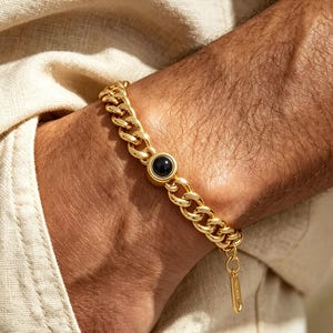 Braccialetto personalizzato con proiezione fotografica per uomo, regalo commemorativo personalizzato con foto per marito, fidanzato, regalo di compleanno o anniversario