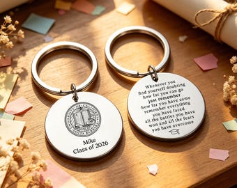Custom 2026 Graduation Keyrings, Behind you all your memories, Graduation Gifts, Grad gift, Back to School, College High School Graduation