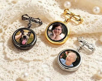 Custom Photo Lapel Pin for Groom Wedding Gift Custom Photo Boutonniere Lapel Pin Wedding Memorial Pin Wedding Keepsake for Groom Gift