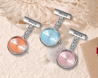 Personalized Name Nurse Pocket Watch, Nurse Watch With Lapel Pin, Nurse Appreciation,Graduation Gift, Vet Doctors Gift For Midwife