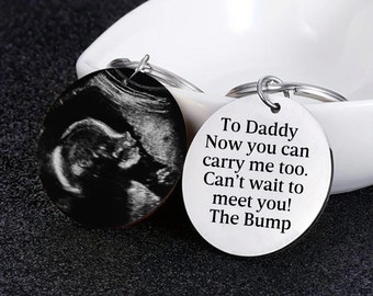 Portachiavi personalizzato con foto ad ultrasuoni per bambini, Sonogramma personalizzato per la festa del papà, Regali per la prima volta per papà, Regali per la gravidanza, Regalo per il nuovo papà