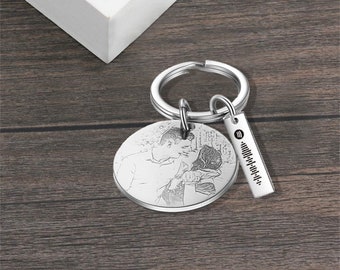 Portachiavi personalizzato in 3 stili, portachiavi con codice musicale, portachiavi in pelle, regalo musicale, canzone di matrimonio, portachiavi con codice inciso, regalo per amanti della musica