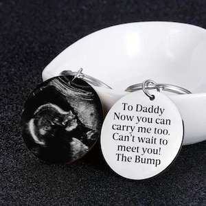 Porte-clés photo personnalisé avec échographie pour bébé, échographie personnalisée pour la fête des pères, cadeaux pour un premier papa, cadeaux de grossesse, cadeau pour nouveau papa