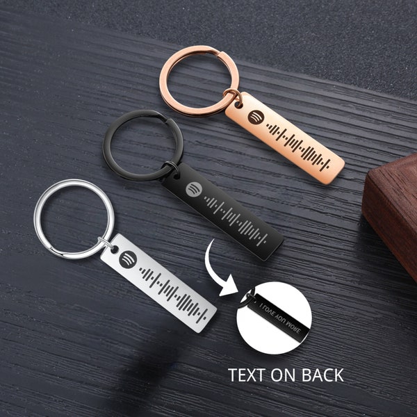 Personalised Keyring,Music Code Keychain,Custom Engraved Keychain, Musical Gift -Wedding Song, Engraved Code Keychain, Gift for Music Lover