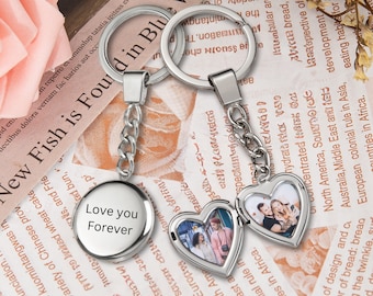 Heart Locket Key Chain, Remembrance Photo locket Keychain, Heart Keychain, Gift for her, Memorial Gift for Her, Valentine's Day