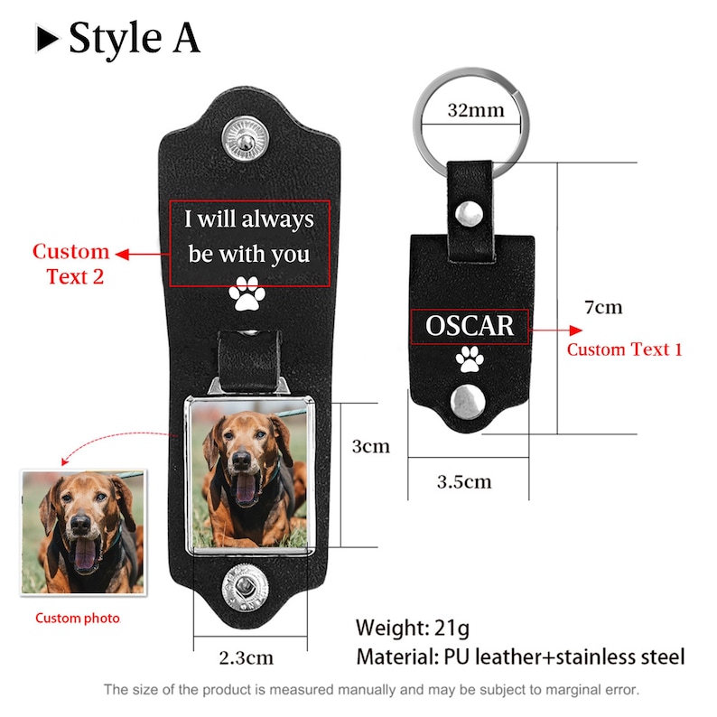 Pet Memorial Keychain, Pet Loss Gift, Pet Sympathy Gift, Custom Dog Picture Keychain,Pet Memorial Gift,Dog Remembrance Gift,Dog Passing Away image 4