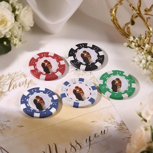 Jeu de jetons de poker personnalisés pour mariage, jetons de poker personnalisés, souvenir de fiançailles, jetons de boisson, cadeau de bonbon du casino de Vegas, cadeaux de mariage