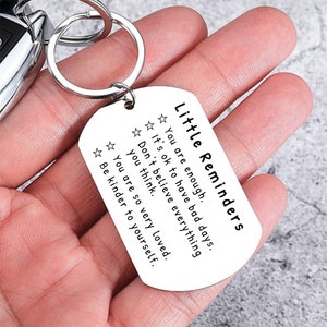 Little Reminders Keychain,You are enough Keychain, Mental Health Gift, Gift for Daughter Son, Reminder Gift For Friend, Self Love Gift