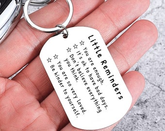 Kleine herinneringen sleutelhanger, je bent genoeg sleutelhanger, cadeau geestelijke gezondheid, cadeau voor dochter zoon, herinnering cadeau voor vriend, zelfliefde cadeau