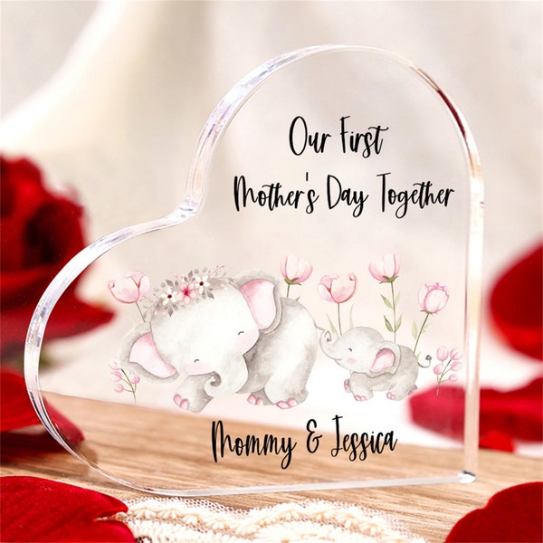 Our First Mother's Day Together Acrylic Keepsake Block Gift for New Mum, 1st Mothers Day Gift, Mother's Day, New Born Gift