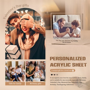 The Day You Became My Daddy Photo Acrylic Block Gift for Father's Day