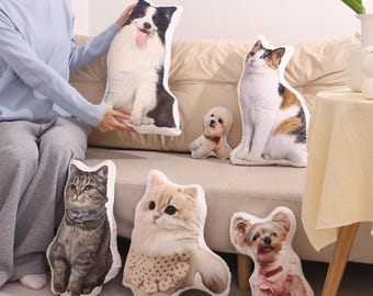 Benutzerdefinierte 3D-Haustierkissen vom Foto, personalisiertes Hunde- / Katzenkissen, Hundekissen, Haustierliebhabergeschenk, Geburtstagsgeschenk, Haustier verloren, Haustiergedenkgeschenk