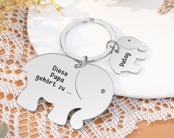 This Papa Belongs To... Keychain, Custom Family Keyring for Dad, Daddy Mommy Keyring, Kids Names Keychain for Father's Day Gift