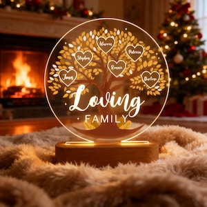 生命の樹の名前入りナイトライト 母の日ギフト、ファミリーツリーナイトライト、お子様の名前入りカスタムナイトライト、誕生日プレゼント、お母さんへのプレゼント