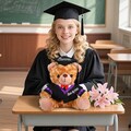 Personalized Graduation Bear with Name, Grad Teddy Bear with Mortarboard, Graduations Gifts, Graduation Plush Teddy Bear Gift for Graduates