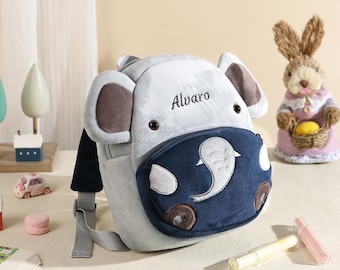 Custom Mini Toddler Backpack with Kids Name, Cute Animal School Bag, Embroidered Name Book Bag for Toddler Back to School, Birthday Gifts