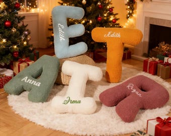 Custom Monogram Initial Throw Pillow Custom Initial Cushion nursery decor new baby gift Personalized Letter Pillows Soft Nursery Accessories