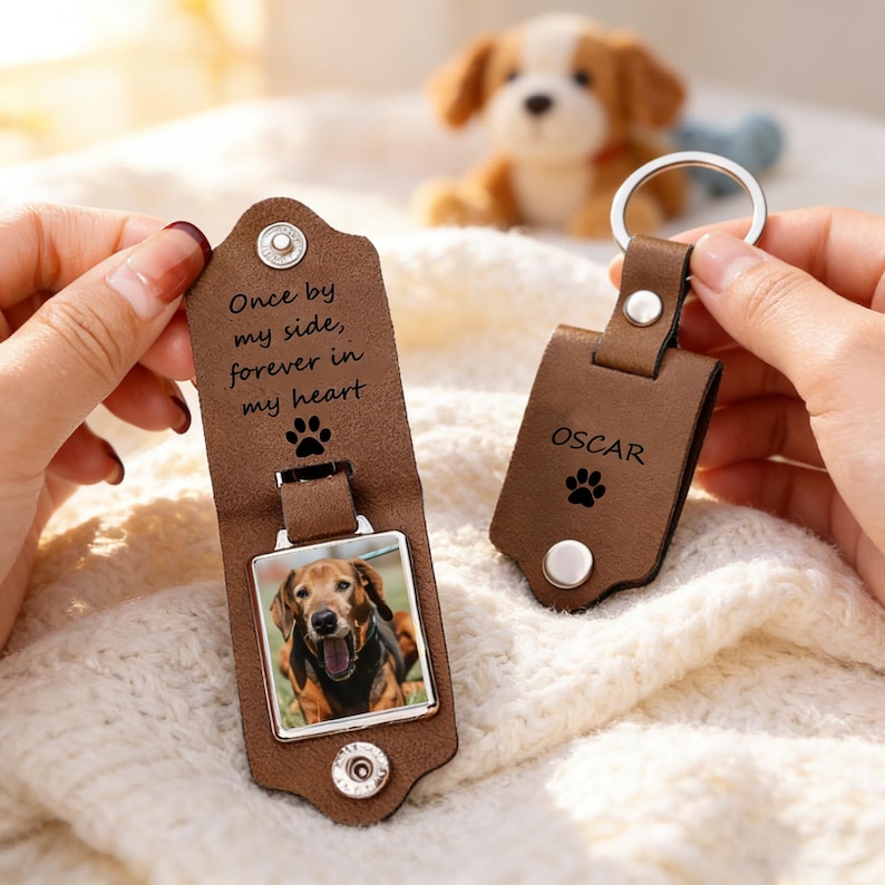 Pet Memorial Keychain, Pet Loss Gift, Pet Sympathy Gift, Custom Dog Picture Keychain,Pet Memorial Gift,Dog Remembrance Gift,Dog Passing Away image 2