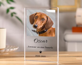 Pet Memorial Plaque, Acrylic Photo Block, Photo Pet Memorial Gift, Pet Loss Keepsake, Dog Sympathy Gift, Dog Cat Pet Memorial Gifts