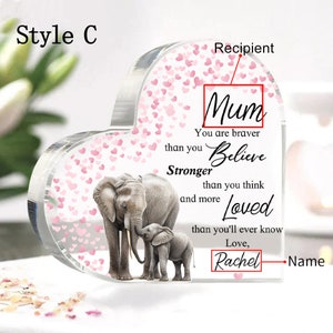 Personalised Mother's Day Gift for Mom, Mom Poem Plaque, Daughter to Mother Gift, Birthday Gift for Mom, Elephant Mom and Baby Plaque C