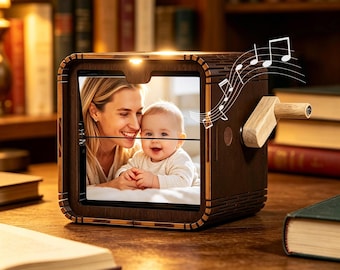 Personalized Photo Flipbook Animation Box Custom Crank Photobox Picture Box Custom wooden Photo Book with Light Custom Photo Flipbook Frame