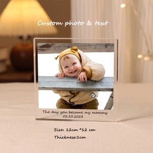 The Day You Became My Daddy Photo Acrylic Block Gift for Father's Day