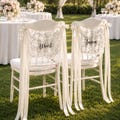 Personalized Lace Wedding Chair Signs, Bride & Groom Reception Decor