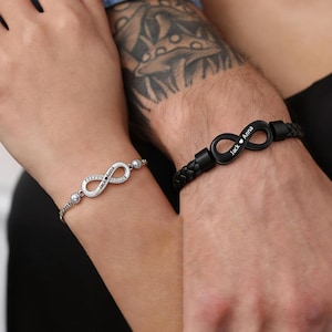 Personalized Couple Bracelets Set,Two Names Infinity Couple Bracelets Set,My Forever love,Personalized Gifts for Couples,Gift for Wife