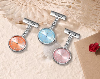 Personalized Name Nurse Pocket Watch, Nurse Watch With Lapel Pin, Nurse Appreciation,Graduation Gift, Vet Doctors Gift For Midwife