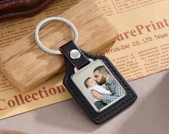 Personalized Photo Keychain for Him, Custom Picture Keychain, Photo Gifts, Personalized Keychain Gift, Couples Gift, Father's Day gift