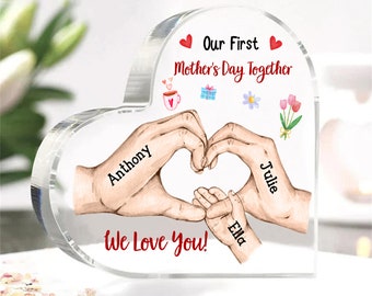 Our First Mother's Day Together Acrylic Keepsake Block Gift for New Mom, 1st Mothers Day Gift, Mother's Day, New Born Gift for Wife