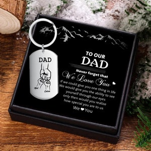 Porte-clés coup de poing pour papa, porte-clés personnalisé pour la fête des pères, cadeaux prénoms pour papa et enfants pour papa, cadeau pour mari