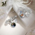 Custom Wedding Bouquet Charm, Memorial Bridal Photo Charm, Something Blue Pin, Wedding Bouquet Charm, Daughter Gift, Bride