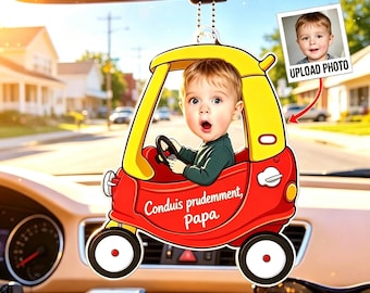 Support de voiture en acrylique Drive Safe Daddy personnalisé pour papa, maman, grand-père, support de voiture en acrylique personnalisé pour bébé, cadeaux de 1ère fête des pères pour papa