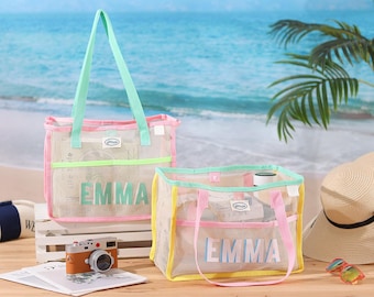 Personalized Beach Tote Bag, Custom Girls Trip Bag, Summer Pool Bag, Bridesmaid Beach Tote Bags, Bachelorette Party Gift Bag