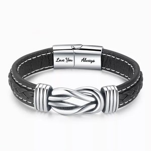 Pulsera de nudo personalizada para hombre - Regalo personalizado para el día del padre - Regalo de cumpleaños para hombre - Regalo para hijo - Regalo para papá - Pulsera de nudo de amor