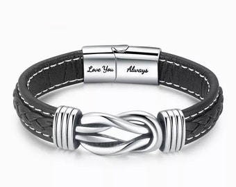 Personalized Knot bracelet for Men - Custom Father's day gift - Birthday gift for men - Gift for son - Gift for Dad - Love knot bracelet