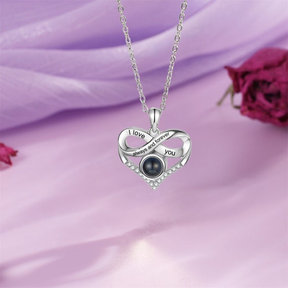 Heart Projection Projection Necklace for Her,personalized Eternity - Main Image