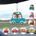 Customized Drive Safe Daddy Acrylic Car Hanger for Dad, Mom, Grandpa, Personalized Acrylic Baby Car Hanger, 1st Father's Day Gifts for Dad